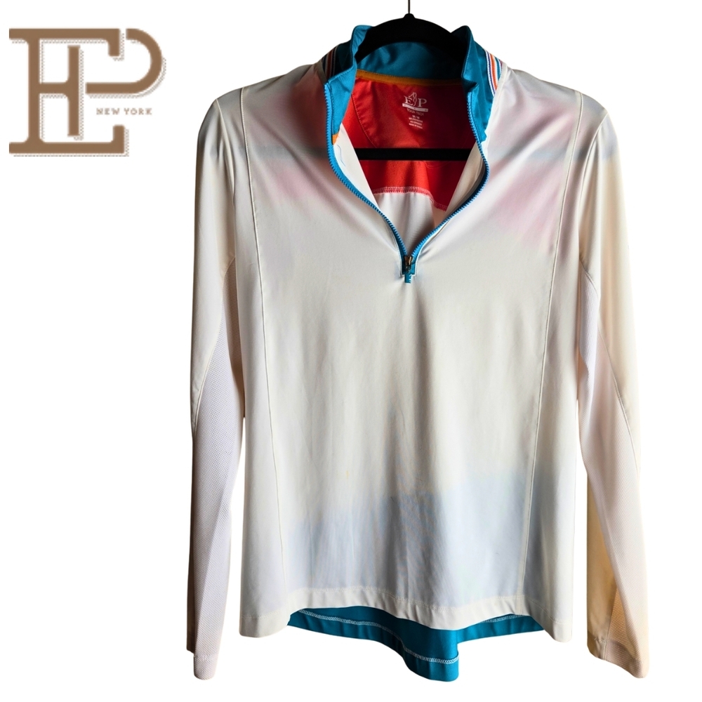 EP Pro White and Blue Long Sleeve Top